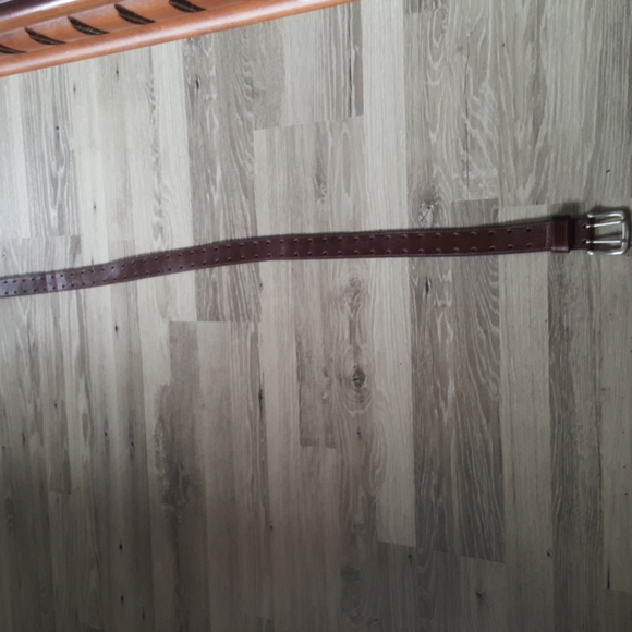 Leather belt, men's size 34 brown with double row of holes - Picture 4 of 6